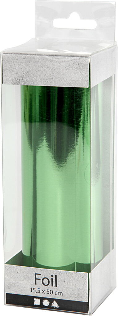 Folie Uden Klæb - B 15,5 CM - Tykkelse 0,02 MM - Grøn - 50 CM