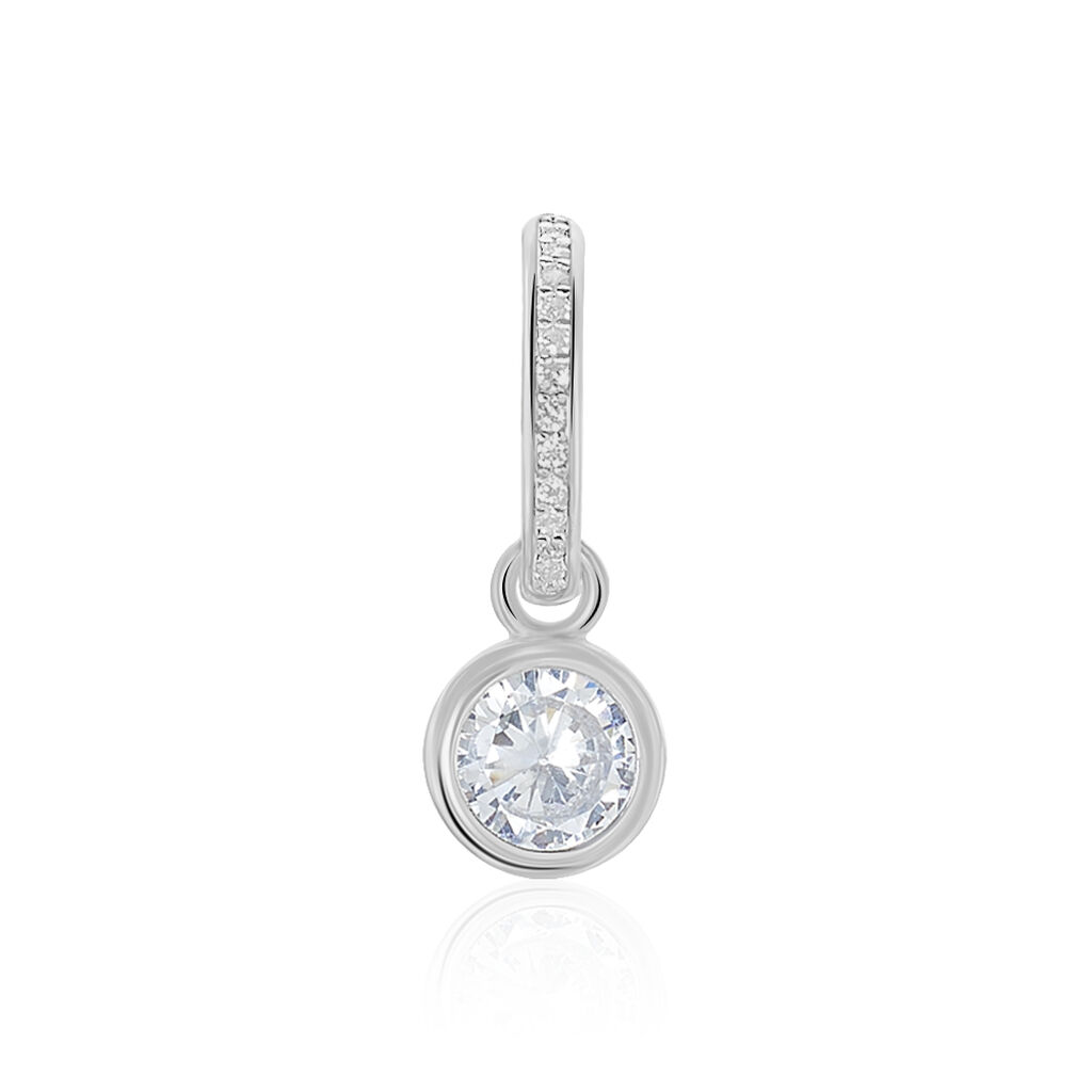 Créole Unitaire Ancelin Rondes Argent Blanc Oxyde De Zirconium