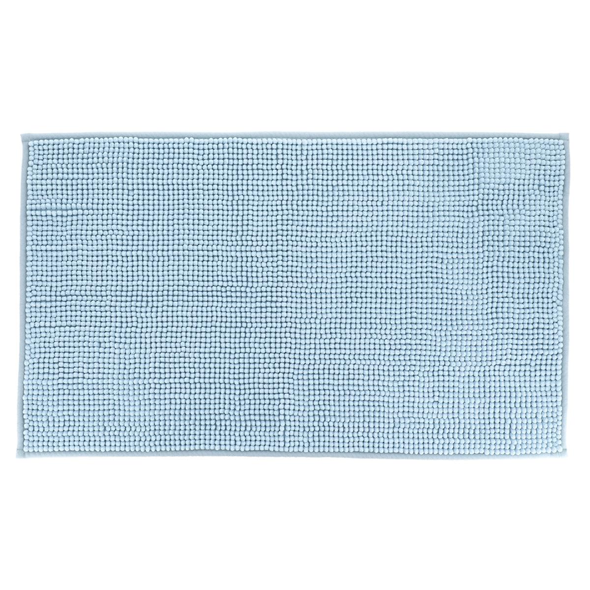 TAPIS MICROFIBRE BOULES UNI 45X75CM BLEU CLAIR