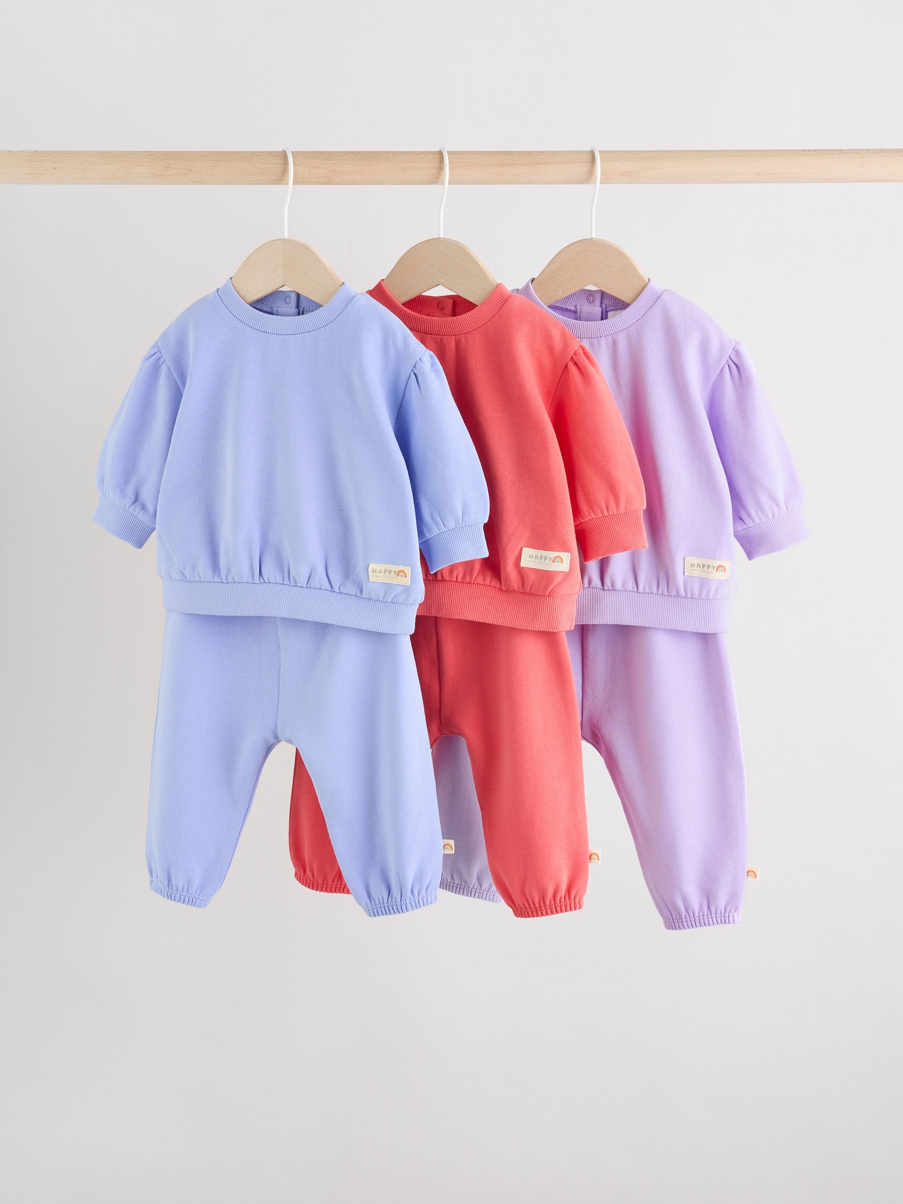 Paars/roze/blauw - Baby sweatshirt en joggingbroek 6 -delige set (0mnd -2jr)