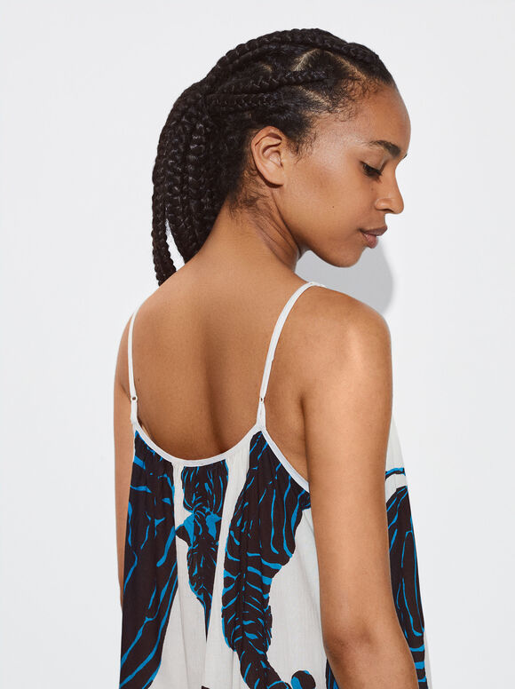 Vestido Cebra Estampado - Multicor