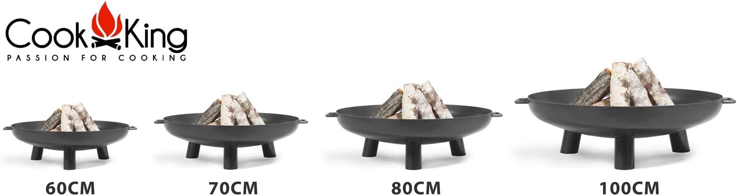 Set: Dreibein H 180 cm mit Grillrost Ø 80 cm Edelstahl + Feuerschale 
