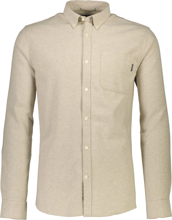 Lindbergh Brushed twill shirt L/S Sand
