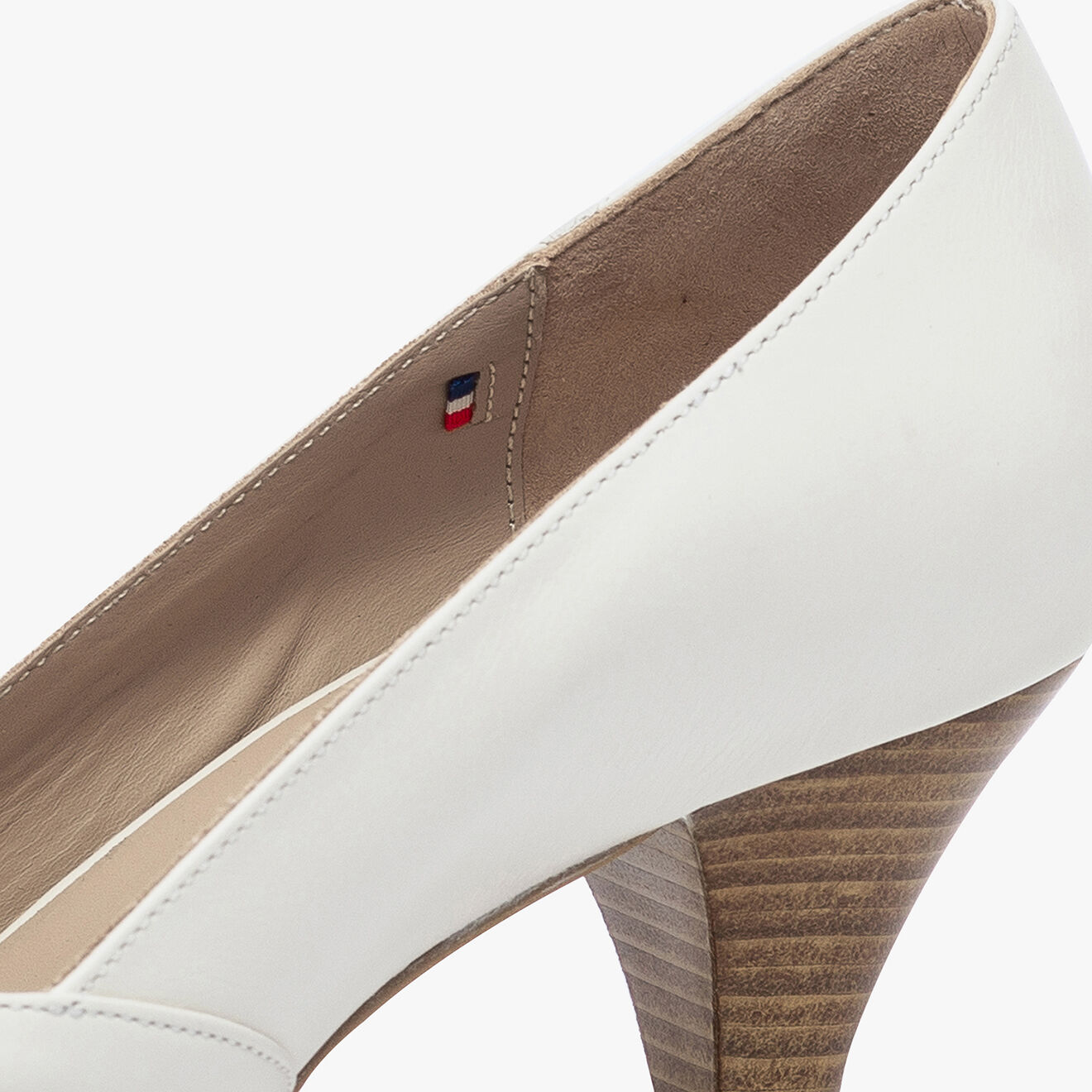 Bocage Escarpins en Cuir Delphine blancs - Talon 6 cm