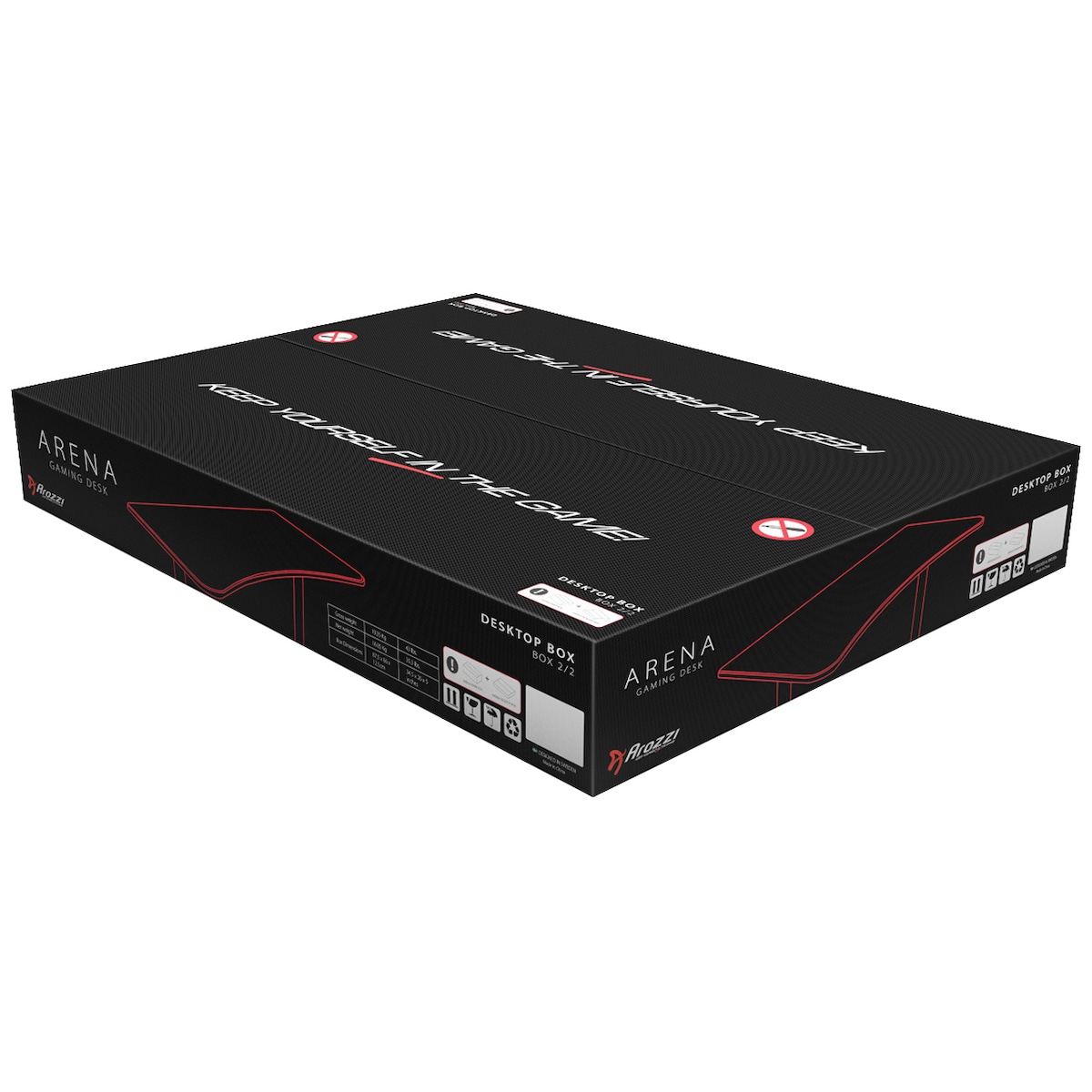 Arozzi Arena Gaming Desk WHITE - BOX 2 of 2