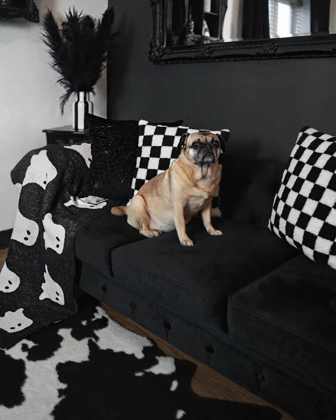 Bankenset 4-zits CHESTERFIELD Fluweel Zwart