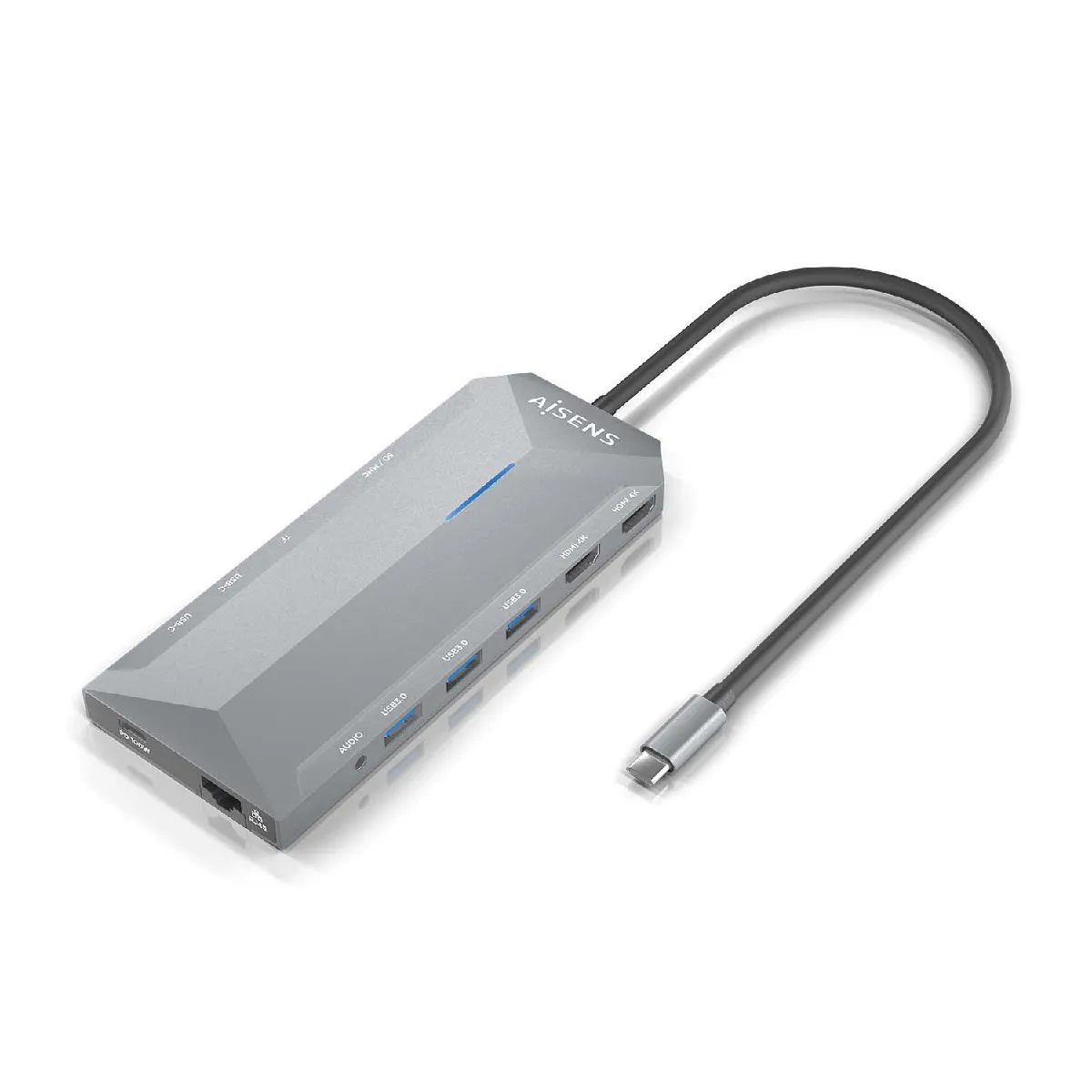 Aisens USB-C Dock 12 en 1 - Gris