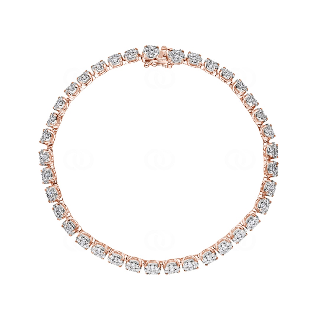 3.03 Karat Diamanten Tennisarmband 750/18 K Roségold