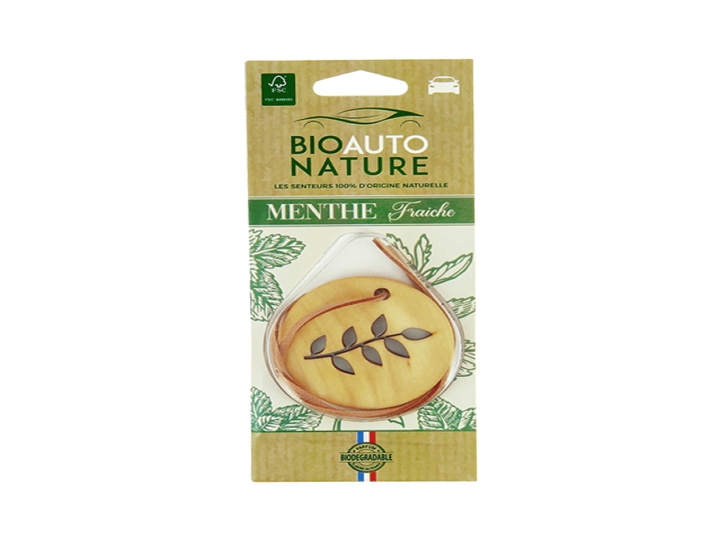 AMBIENTADOR BIOAUTO NATURE EM MADEIRA COM MENTA FRESCA