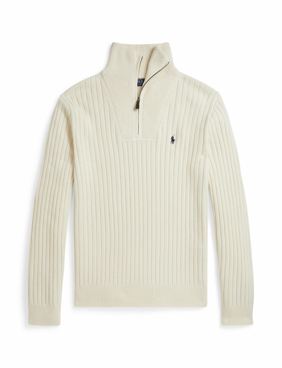 POLO RALPH LAUREN<br>Suéter de lã mista com meio zíper