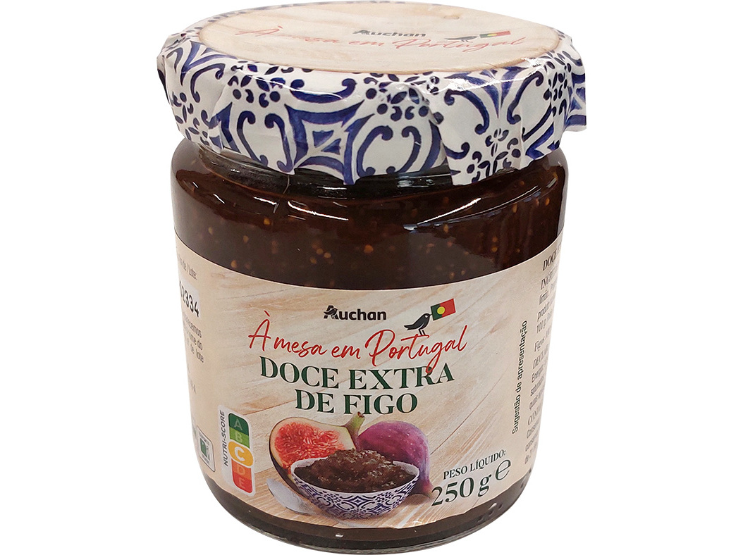 DOCE EXTRA AUCHAN À MESA EM PORTUGAL FIGO 250G
