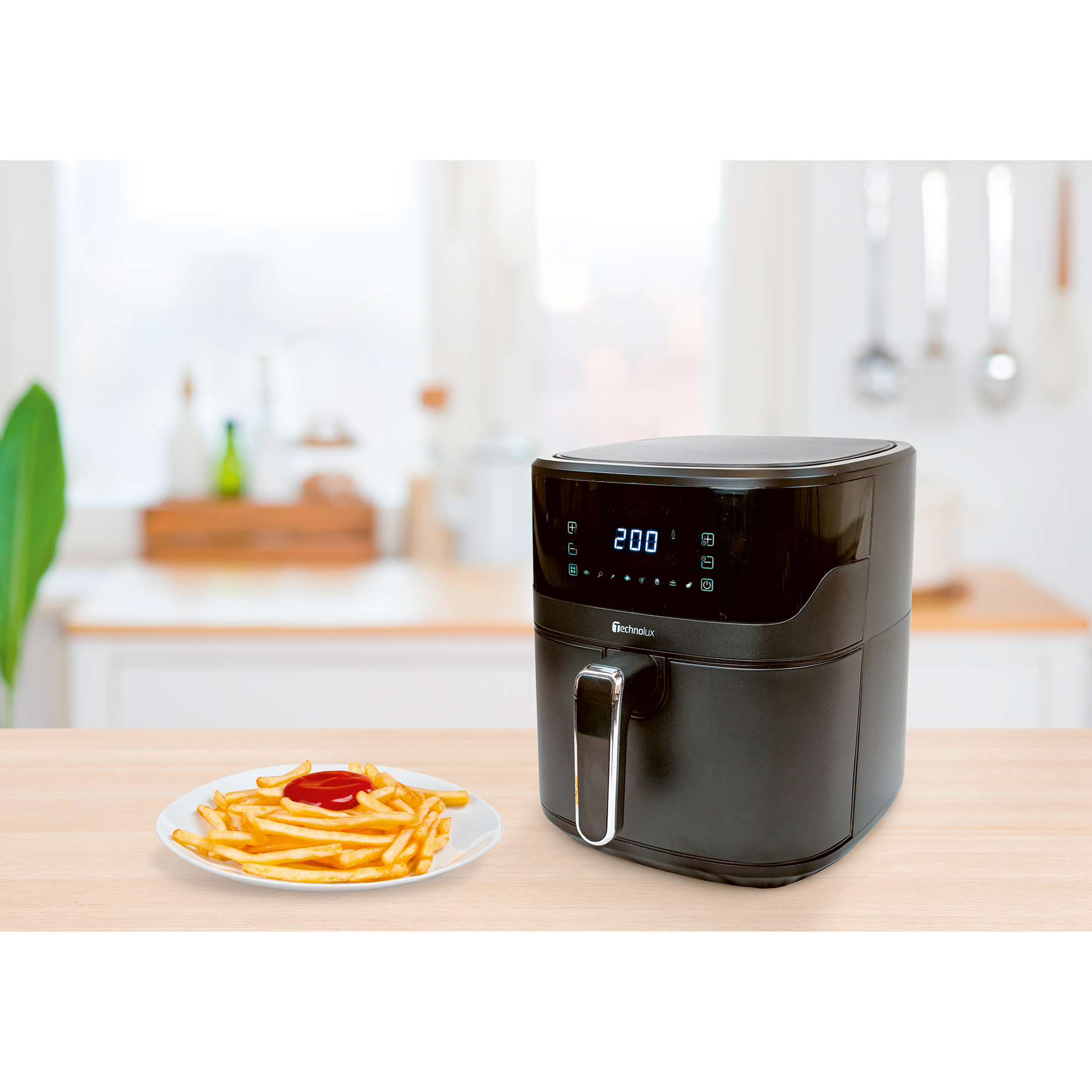 TECHNOLUX Heißluftfritteuse Digital - schwarz - 6,5 Liter