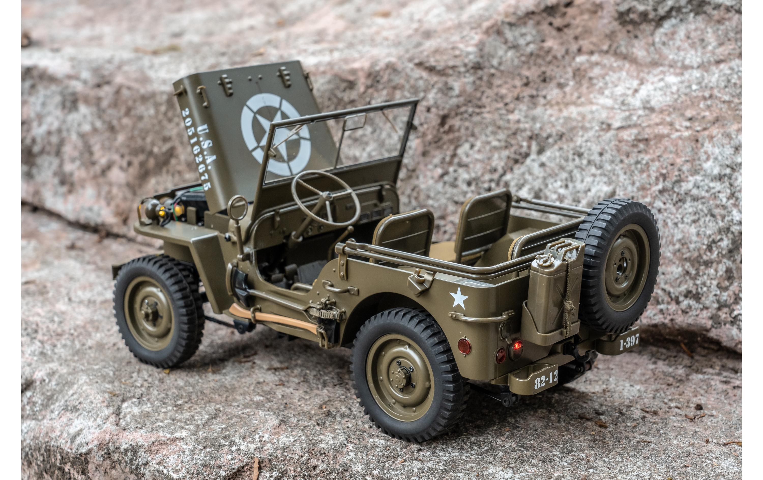 Scale Crawler 1941 MB Willys Jeep, 4 x 4 RTR, 1:12<br>1941 Willys Militär Jeep – Ein Traum für jeden Scaler