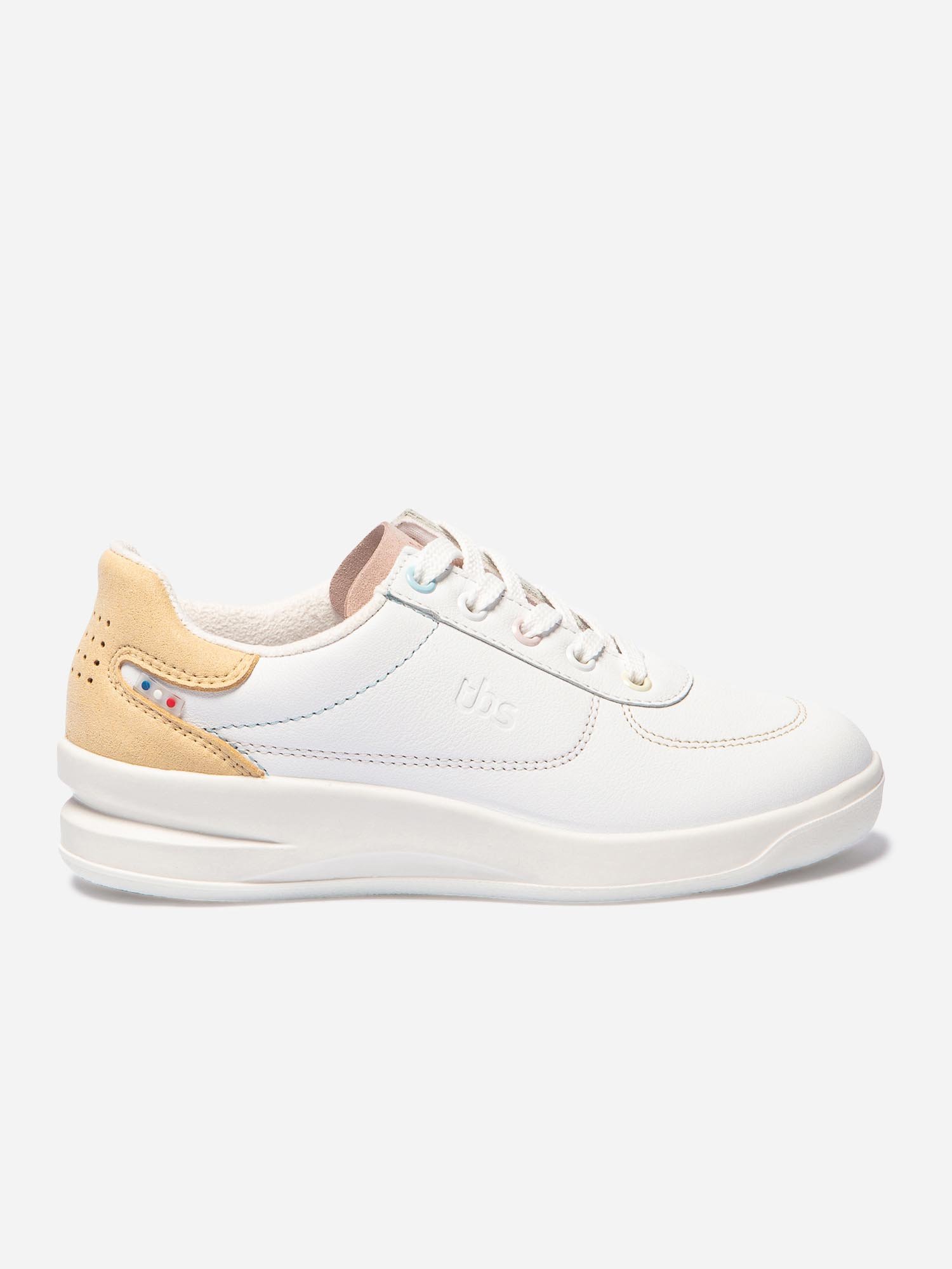 Baskets Femme Fabriquées en France Cuir Blanc Jaune