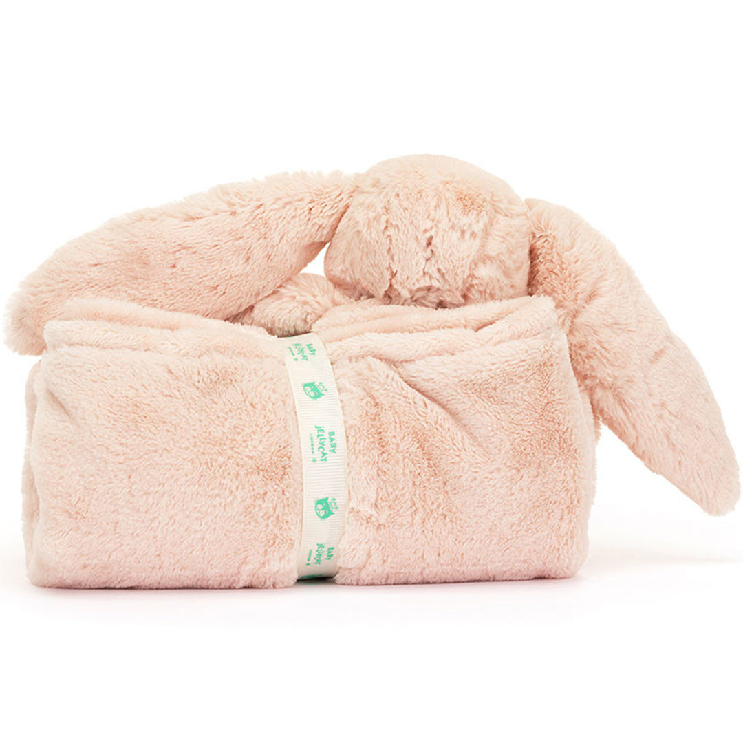 jellycat knuffeldekentje bashful konijn - blush - 70x56 cm