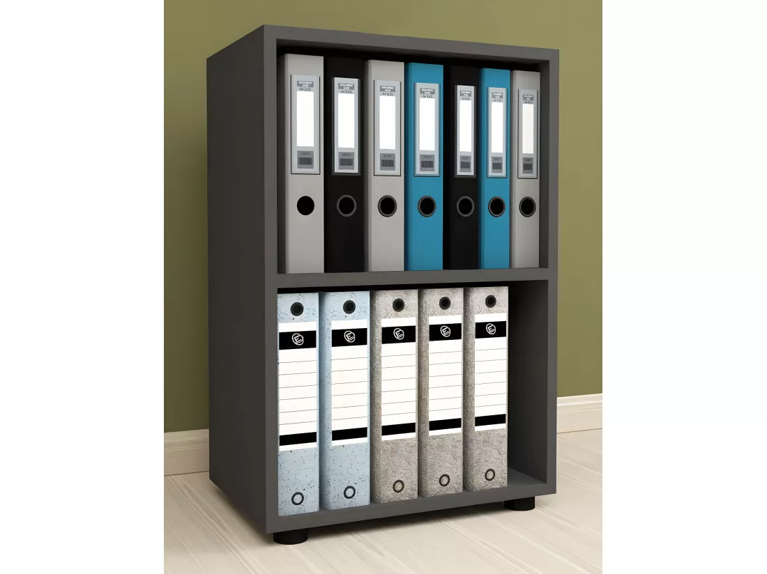 Étagère de bureau en bois Étagère à dossiers Ulas 2f