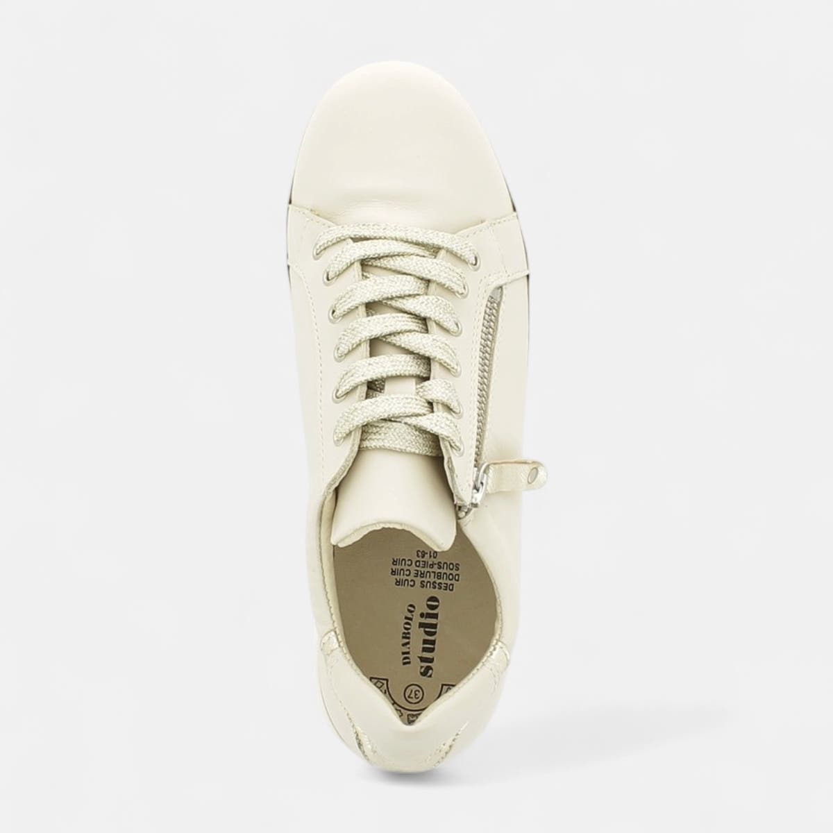 Baskets basses Femme en cuir beige