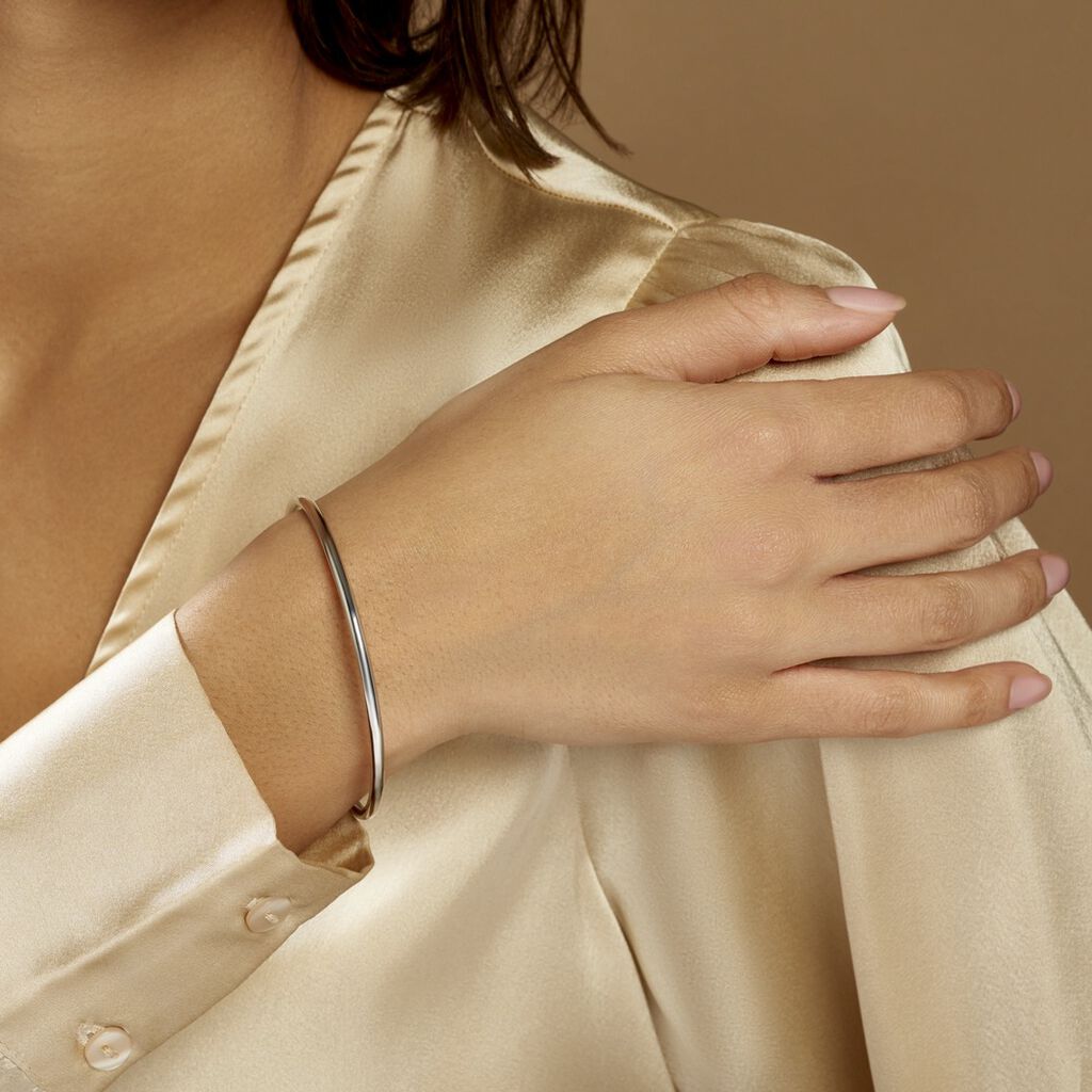 Bracelet Jonc Tabata Argent Blanc