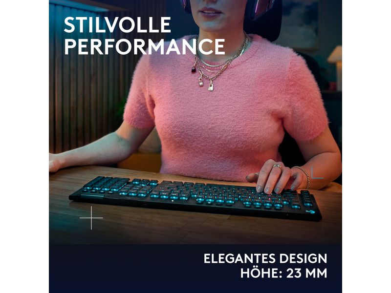 Logitech Gaming-Tastatur G915 X Lightspeed GL Tactile Kabelloses Gaming Keyboard mit flachem Profil