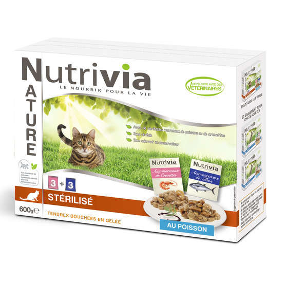 Sachet Nutrivia Nature pour chat adulte Sterilisé : Poisson x6