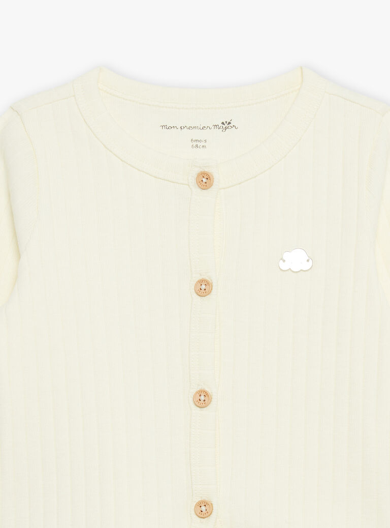 Gilet vanille à manches longues
