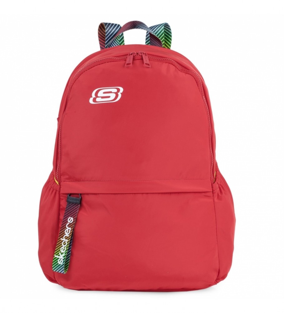 Mochila Skechers com bolso interno para tablet iPad S894 Vermelha - 30x46x15cm -