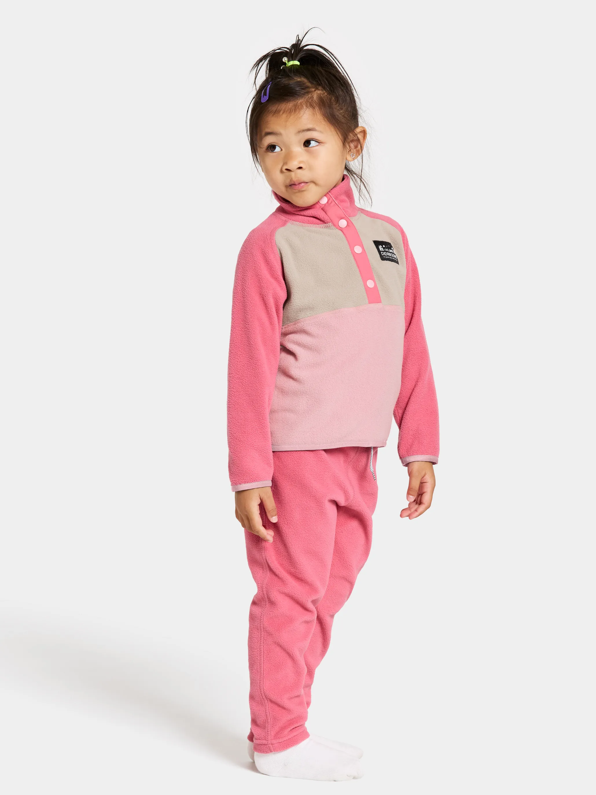 Didriksons Kids' Monte Half Button 4 Soft Pink