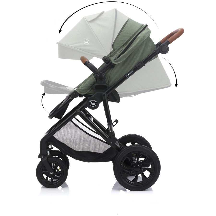 fill Kinderwagenset fill Leopard Air grün melange