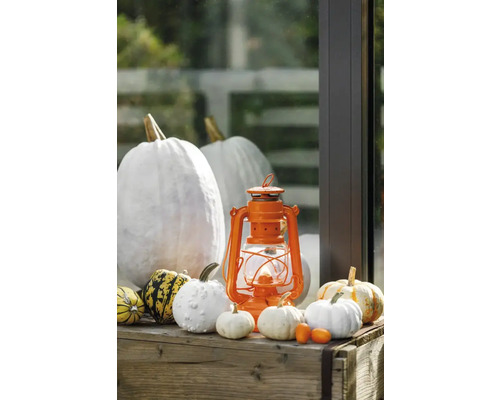 Stormlantaarn Feuerhand 15 x 26,5 cm staal glas oranje