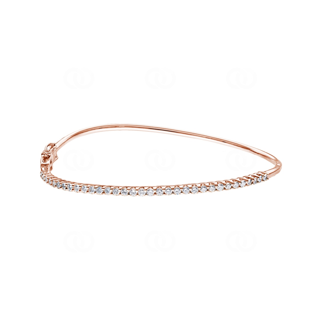1.00 Karat Diamantarmreif geschwungen 750/18 K Roségold