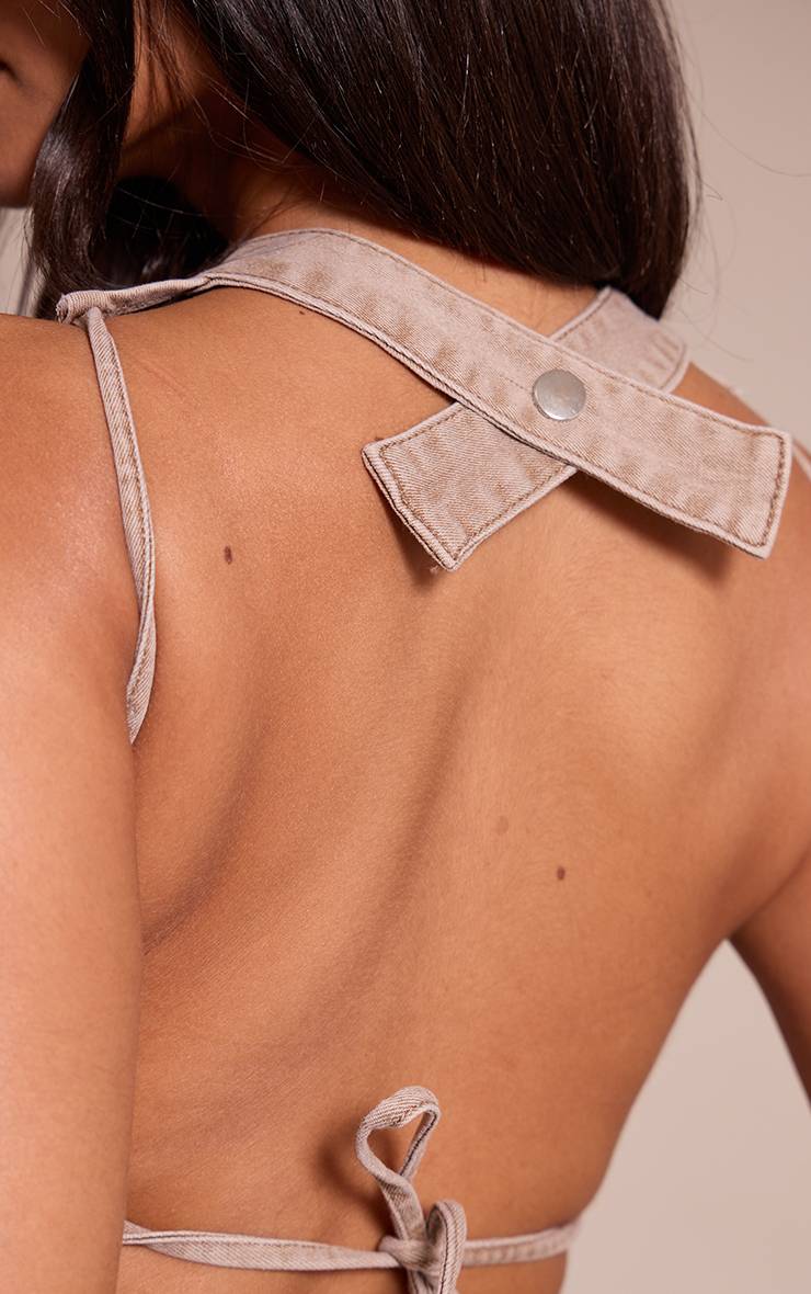 Champignon Top Dos Nu En Denim Petite