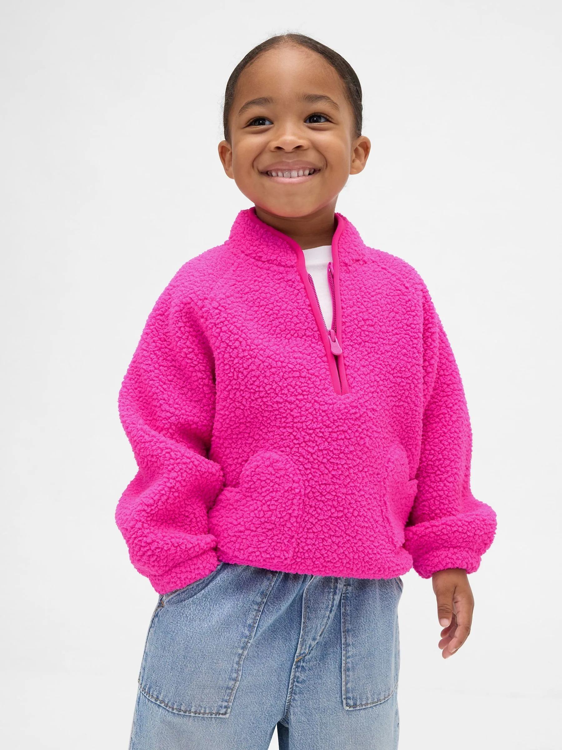 Gap Sherpa Half Zip Pullover Sweatshirt (6mths-5yrs) (6mths-5yrs)