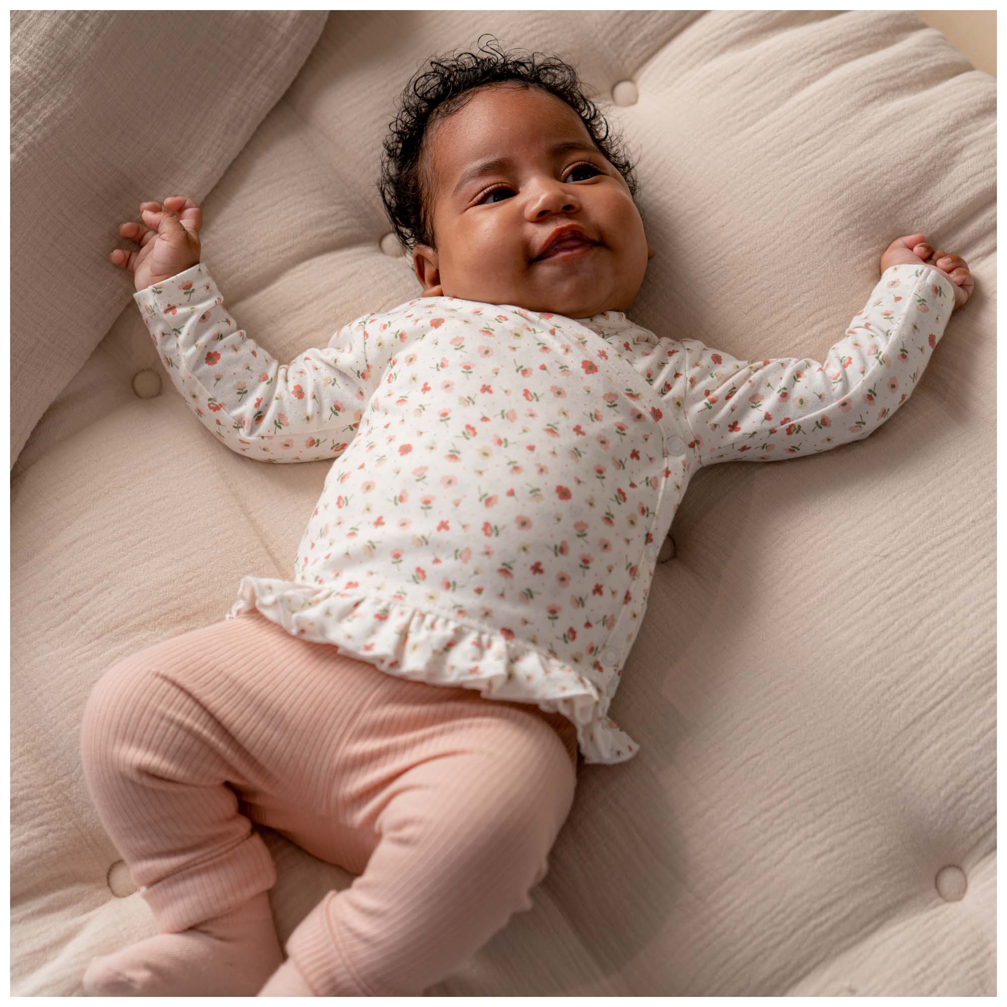 Prénatal newborn overslagshirt lange mouwen all over print roze