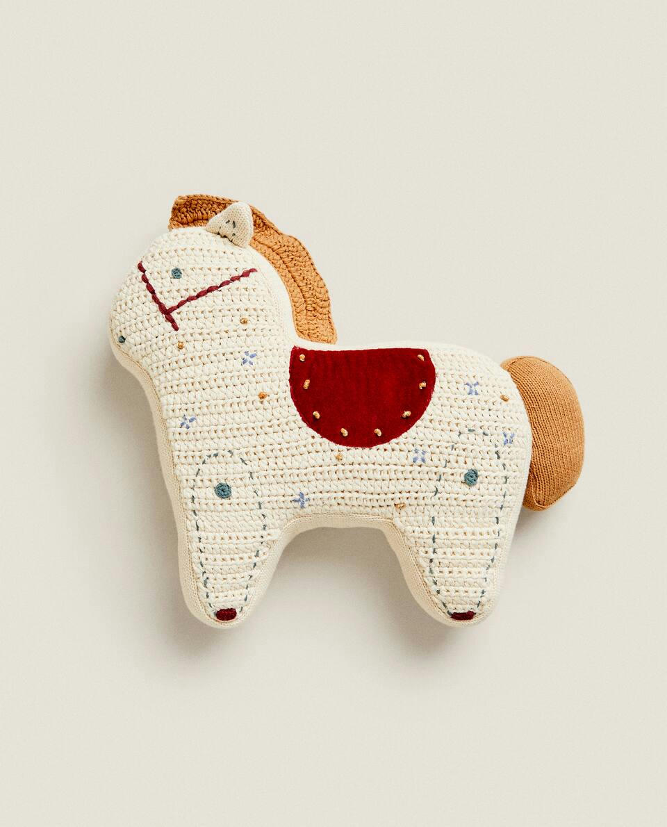 ALMOFADA DE CAVALO DE BALANÇO INFANTIL DE NATAL
