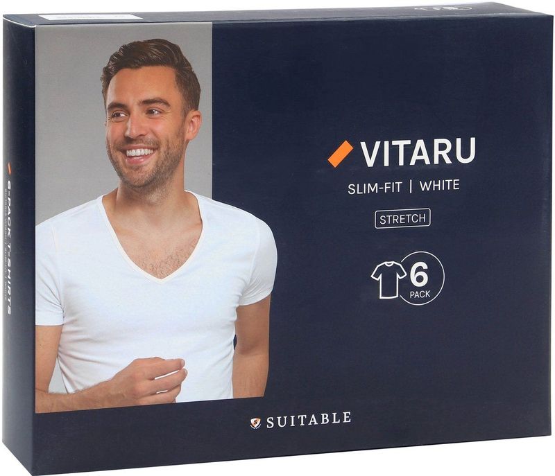 Suitable - Vitaru - T-shirt - Wit - Biologisch Katoen - Set van 6