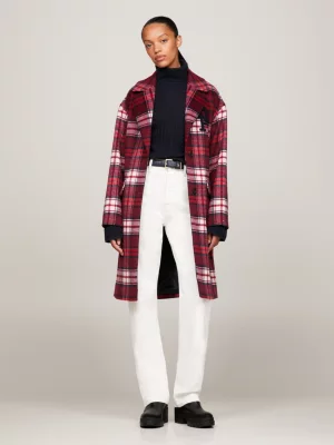 Casaco Relaxed com Monograma Tartan TH