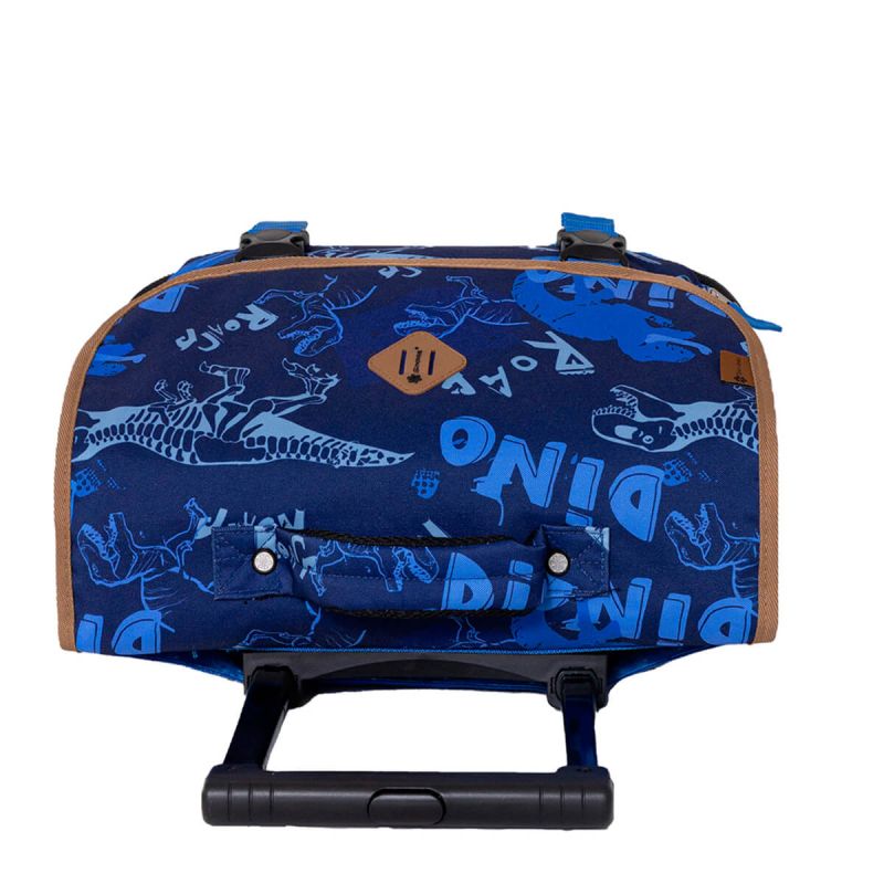 Cartable à roulettes scolaire Dino 41 cm Bleu