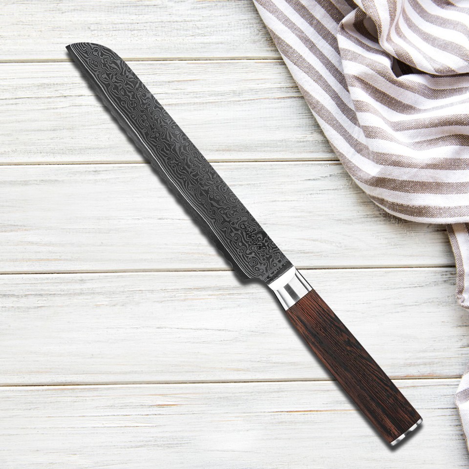 Sobczyk - Damaskus brødkniv - 20 cm blade