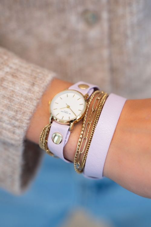 Lila horloge met dubbele band