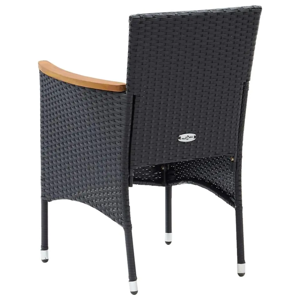 vidaXL - Tuinstoelen - Zwart - Rattan - 4 stuks