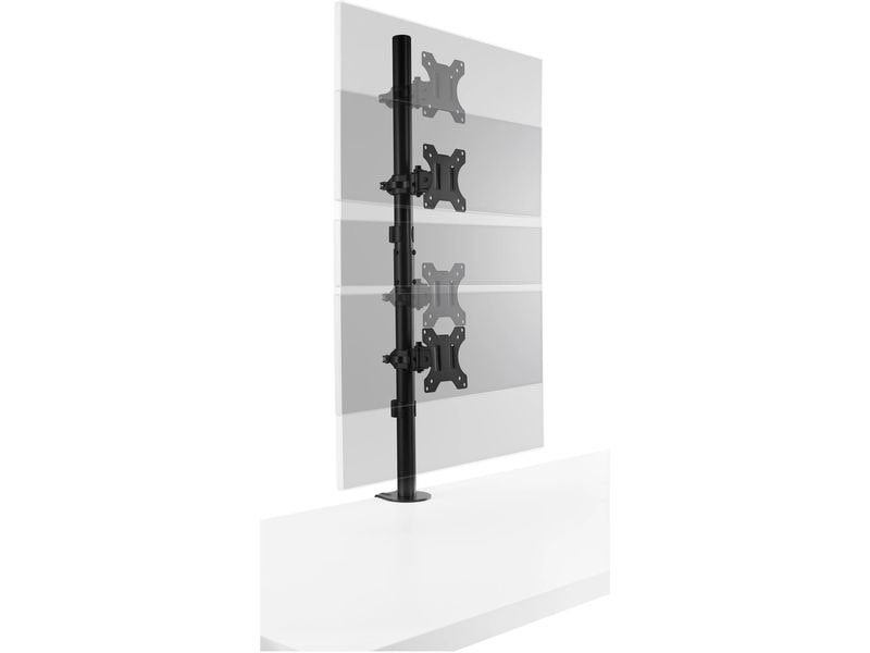 Kensington Vertikaler Dual Monitorarm bis 9 kg – Schwarz Tischhalterung für zwei Monitore in vertikaler Anordnung