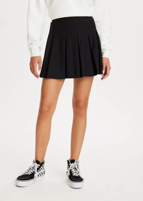 Skort met plooien zwart (ZWART)