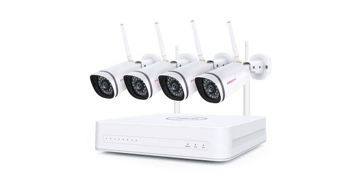 FoscamFN7108W-B4-1T 2MP Full HD WiFi beveiligingsset beveiligingscamera  (Wit, 1x NVR (FN7108W) | 4x camera's (FI9910W) | 1TB HDD)