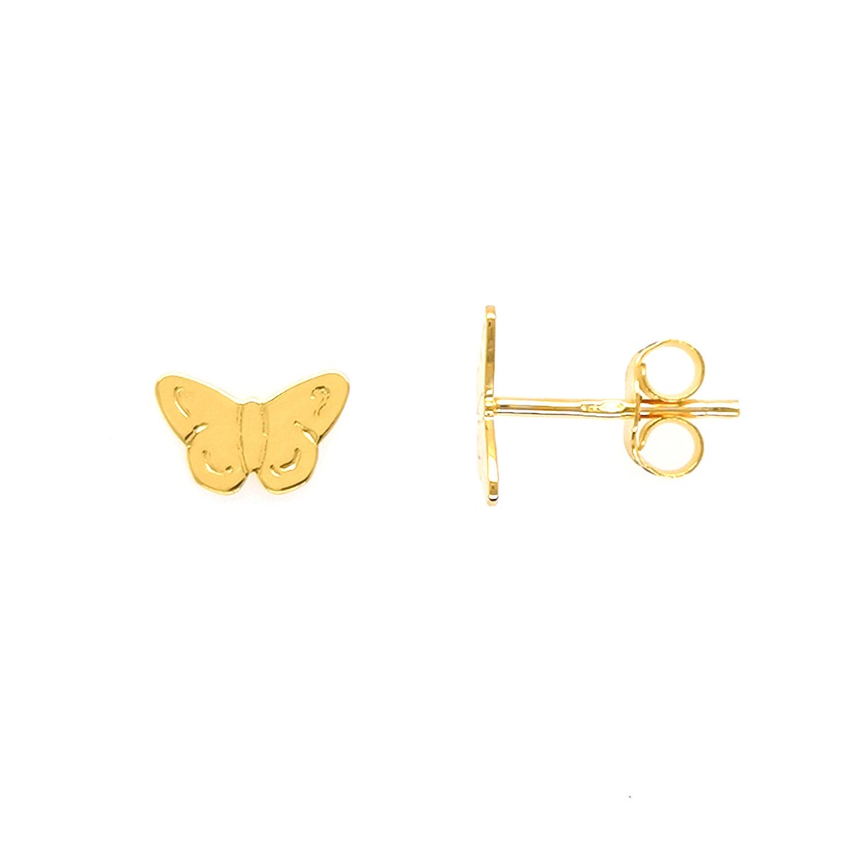 Boucles d'oreilles papillon or jaune 9 carats