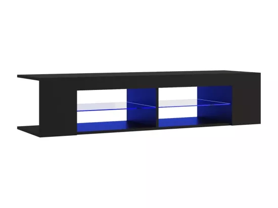 Meuble TV avec lumières LED noir 135x39x30 cm