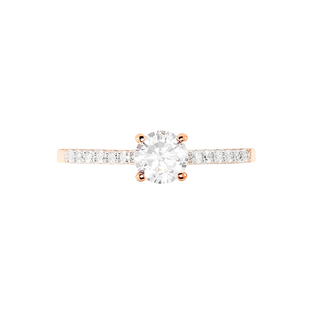 Bague Solitaire Manon Or Rose Oxyde De Zirconium