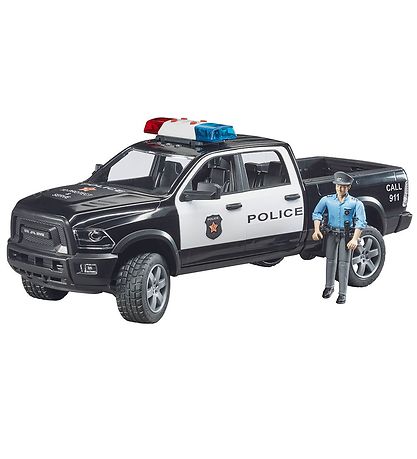 Bruder Auto - RAM 2500 Polizeiauto m. Licht/Ton und Polizist - 0