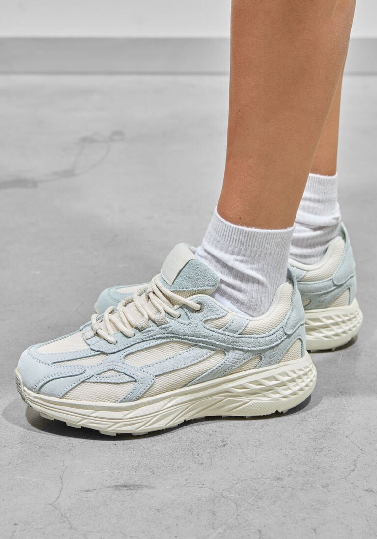 blauwe mercer amsterdam lage sneakers the re-run max suede