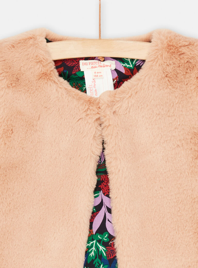 Cardigan noisette sans manches pour fille