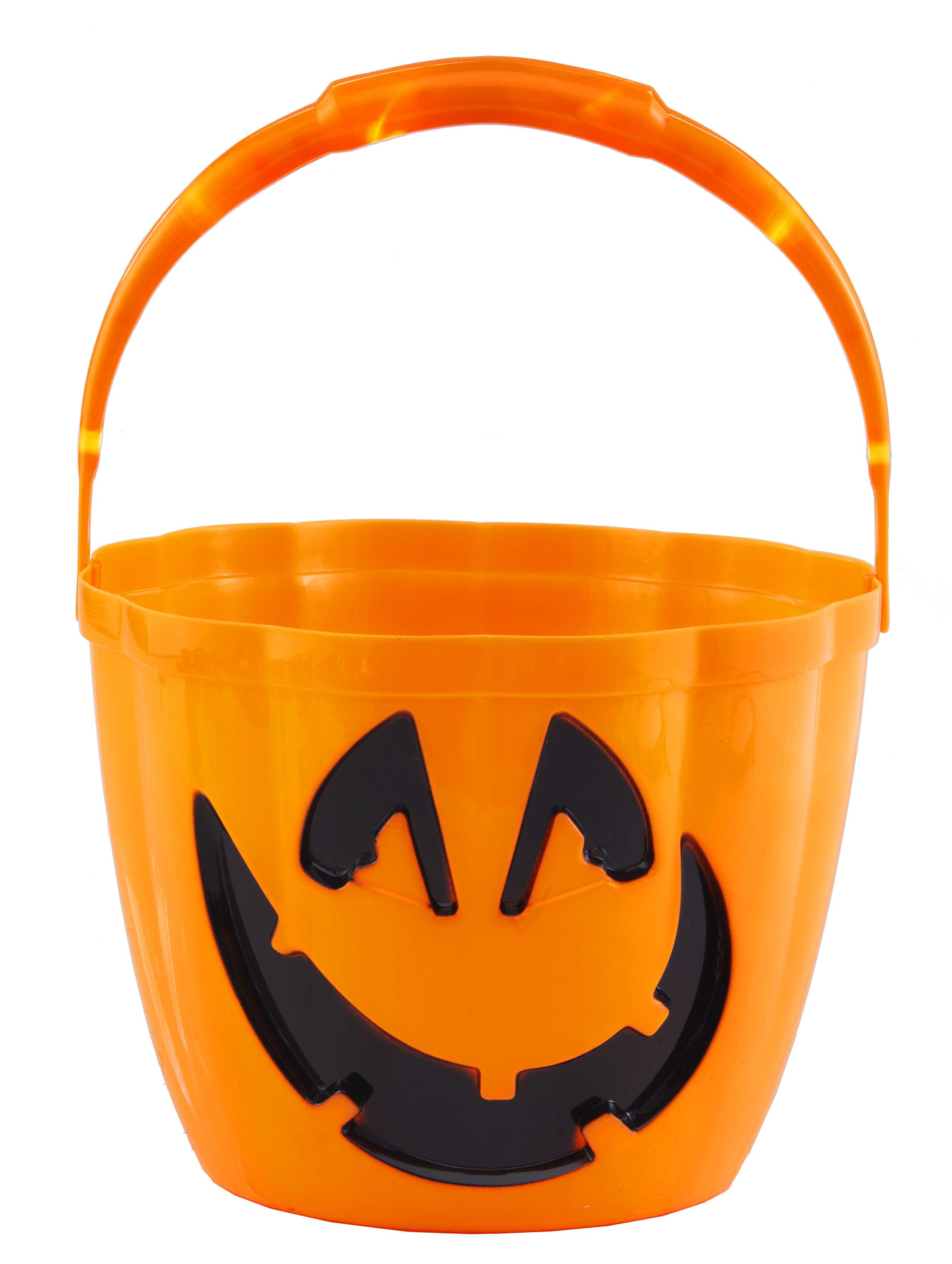 Eimer Kürbis mit LED orange Ø23cm